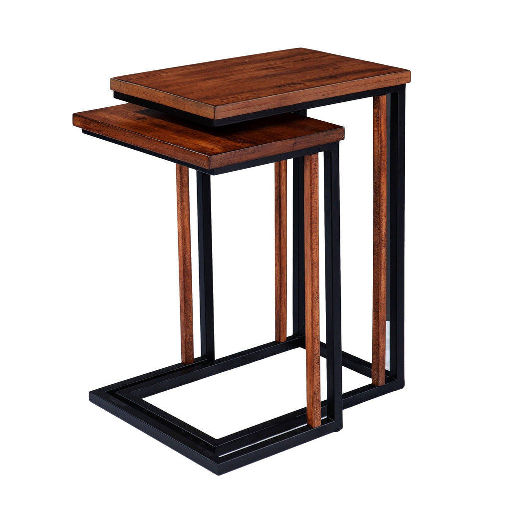 Brown Metal C-Table Set of 2 F6760