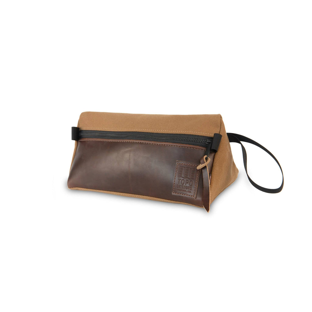 Black Canvas Dopp Kit with Black Leather D450458