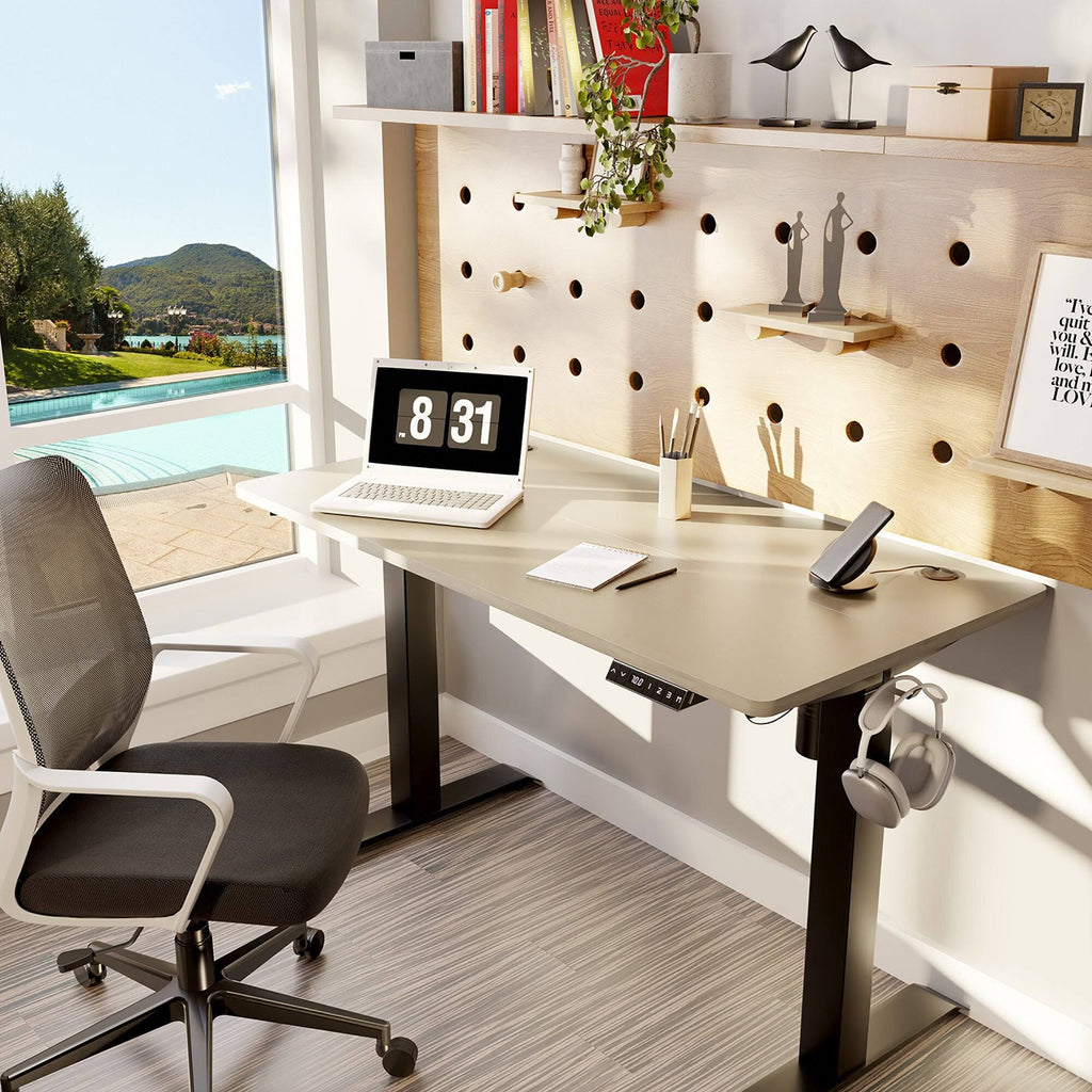 Black Height Adjustable Electric Standing Desk with Splice Board Z278903
