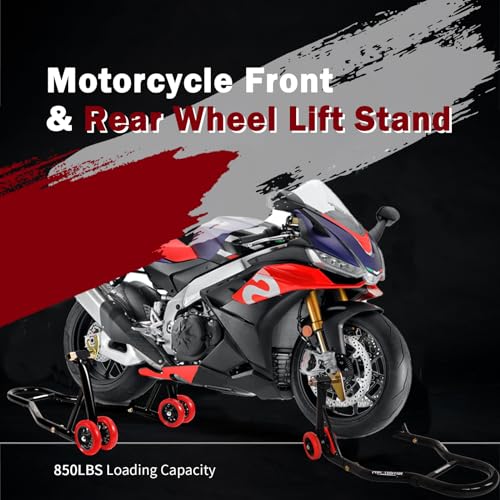 850lbs Front and Rear Motorcycle Stands with Adapters L350