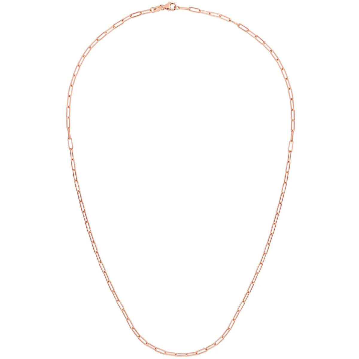 14K Rose Gold Paperclip Chain Necklace 16"-24" A9975