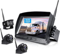 Wireless Backup Camera with 7 Inch DVR Quad Split Monitor, HD 1080P 3 Cameras Back Up System with Recording J84098