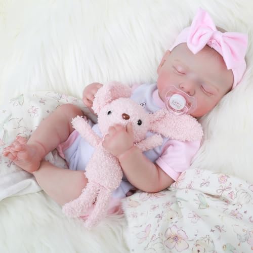20 inch Sleeping Realistic Newborn Baby Dolls with Soft Cloth Body B78866