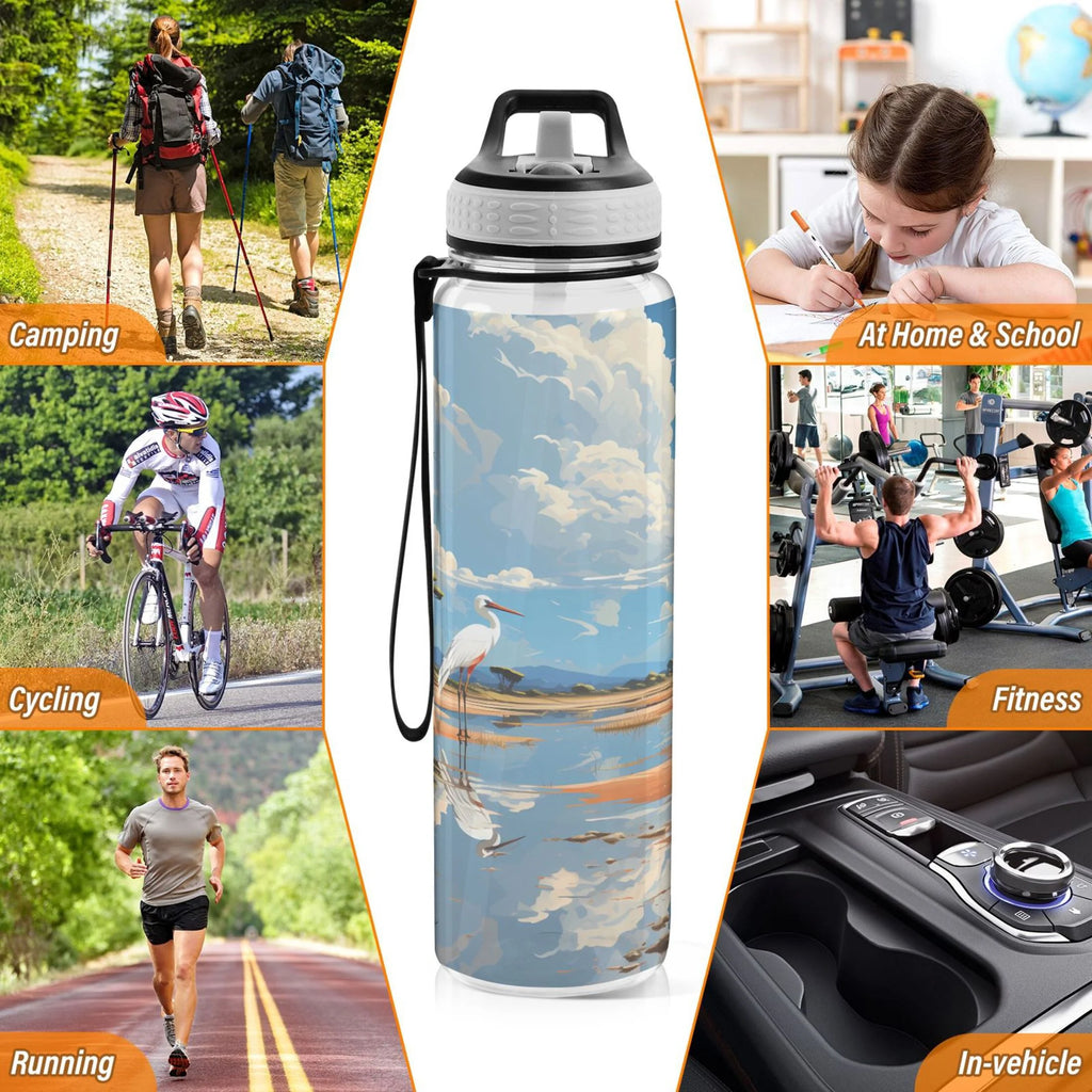 32oz Tritan Leakproof Clear Sports Water Bottle E482