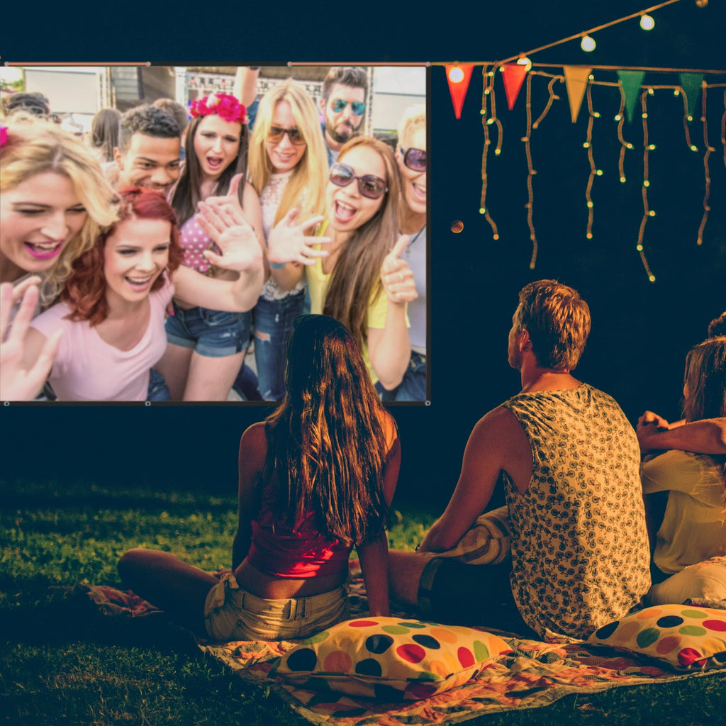 White Indoor/Outdoor Folding Projector Screen E875208