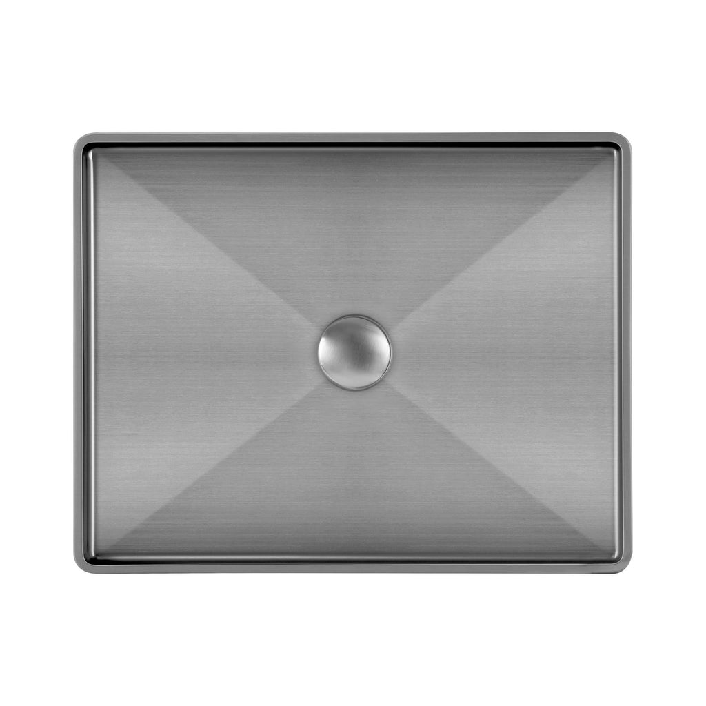 Rectangular Above Mount Basin Set with Center Drain E7019