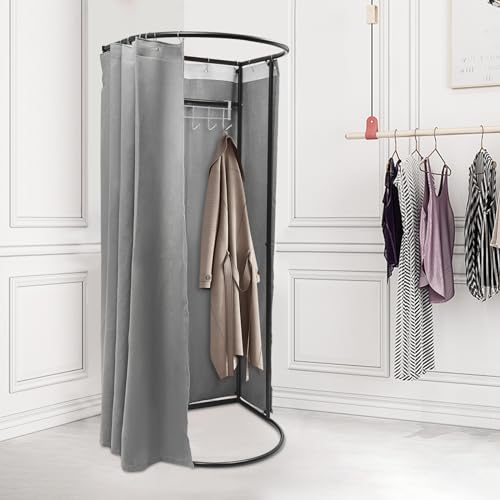 Grey Portable Folding Dressing Room with Shading Curtain S9393