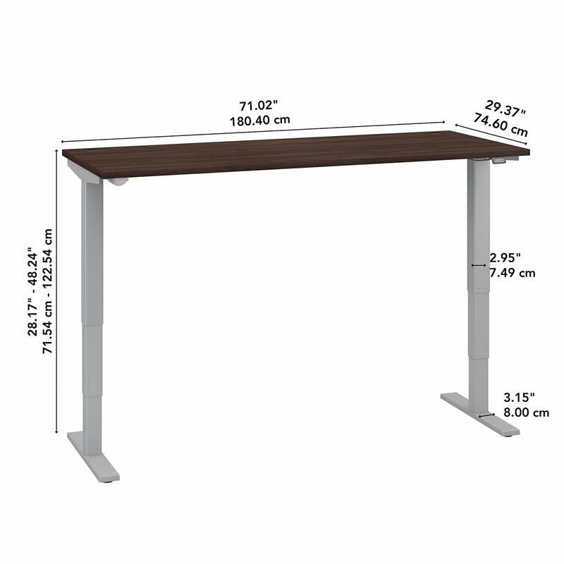 Electric Height Adjustable Standing Desk in Black Walnut E181