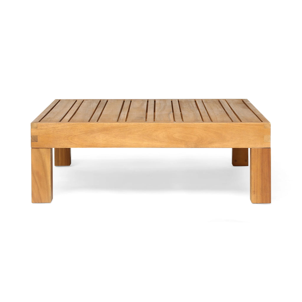 Teak Blue 8 Seater Wood Sectional Sofa Set with Coffee Table C129210
