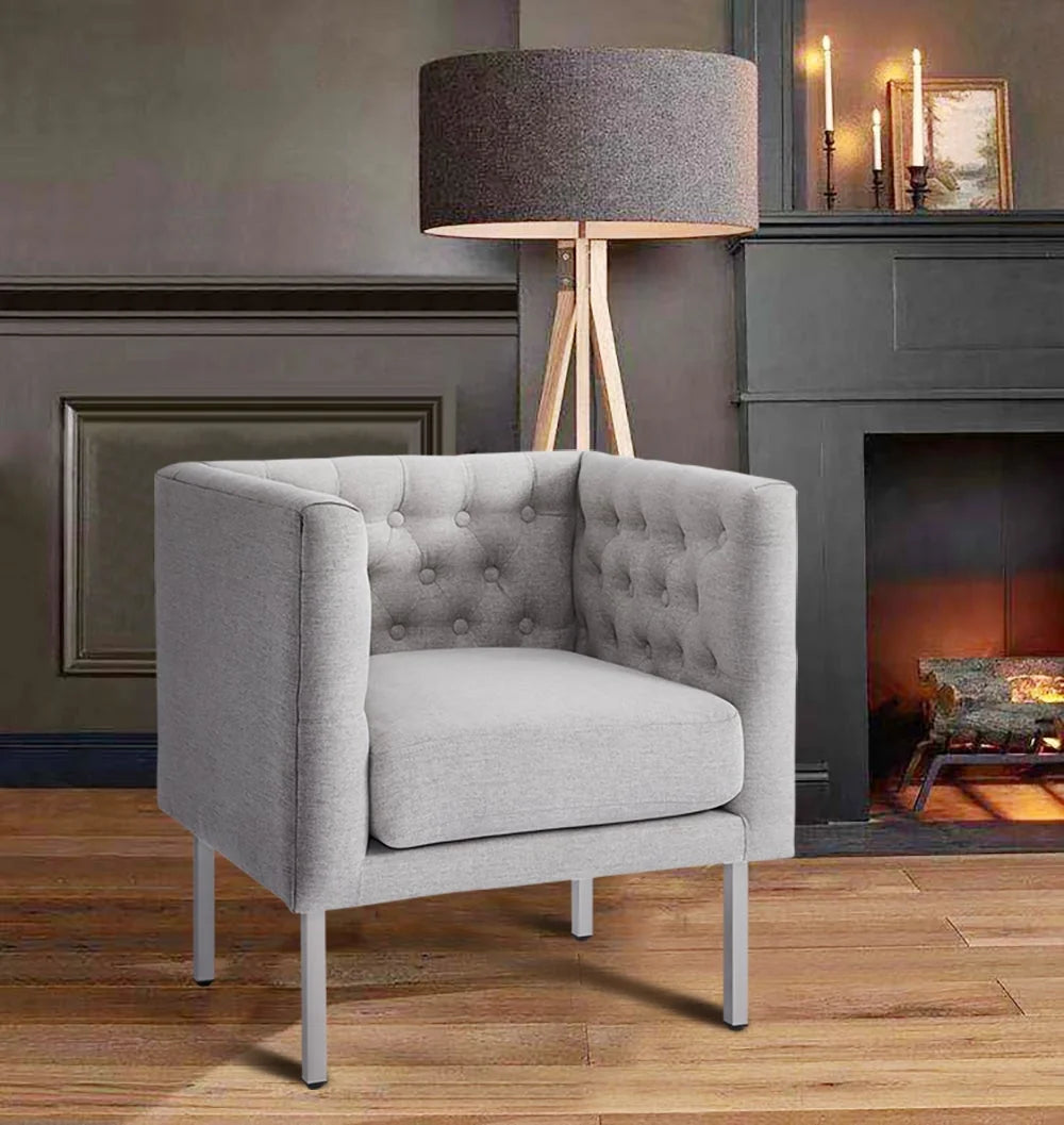 Tufted Club Chair with Metal Legs A84732