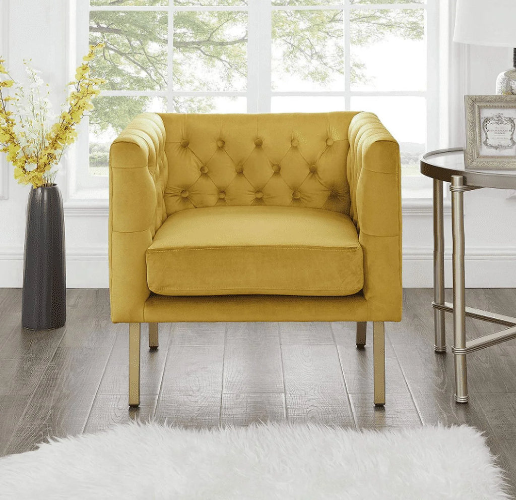 Tufted Club Chair with Metal Legs A84732