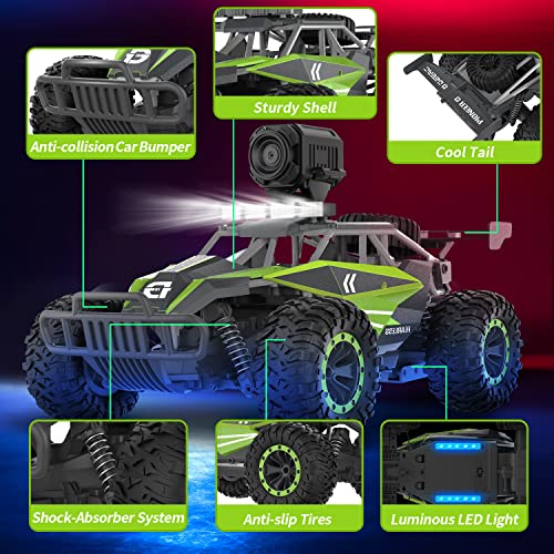 1:16 Scale Remote Control Car with 1080P HD Camera and LED Lights Q195052