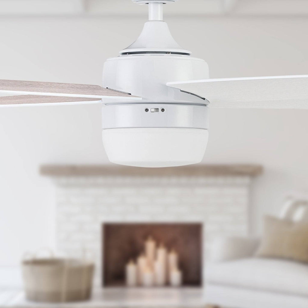 Bright White Indoor Ceiling Fan with Remote D281521