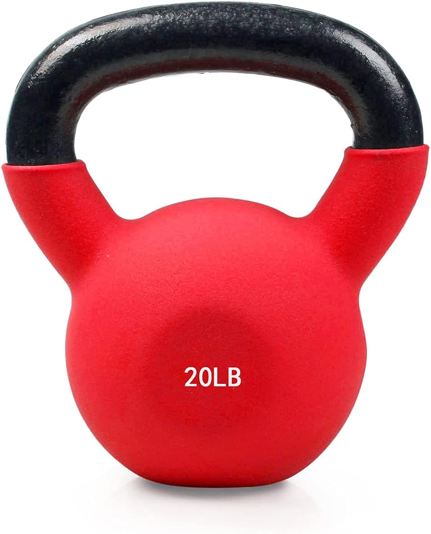 Neoprene Coated Solid Cast Iron Kettlebell 20 25 30 35 40 45 50 LB, Pack of 2 O75196
