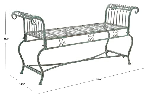 Antique White Outdoor Bench Q165384