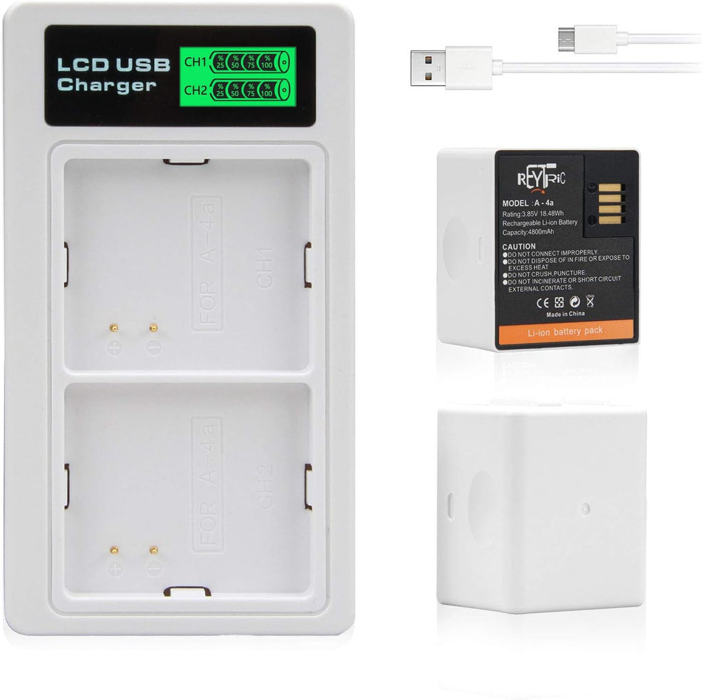 2-Pack Rechargeable Batteries and LCD Dual Charger 3.85V 4800mAh I751