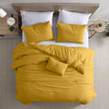 Garment Washed Comforter Set Gold 4 Piece King Q401682