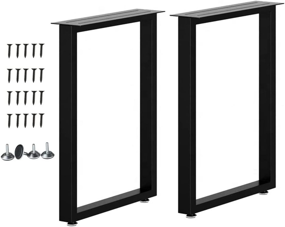 2 Pcs Black Metal Table Legs B693