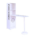 Modern Style Metal Counter Height Table with Wall Storage Cabinet White F498257