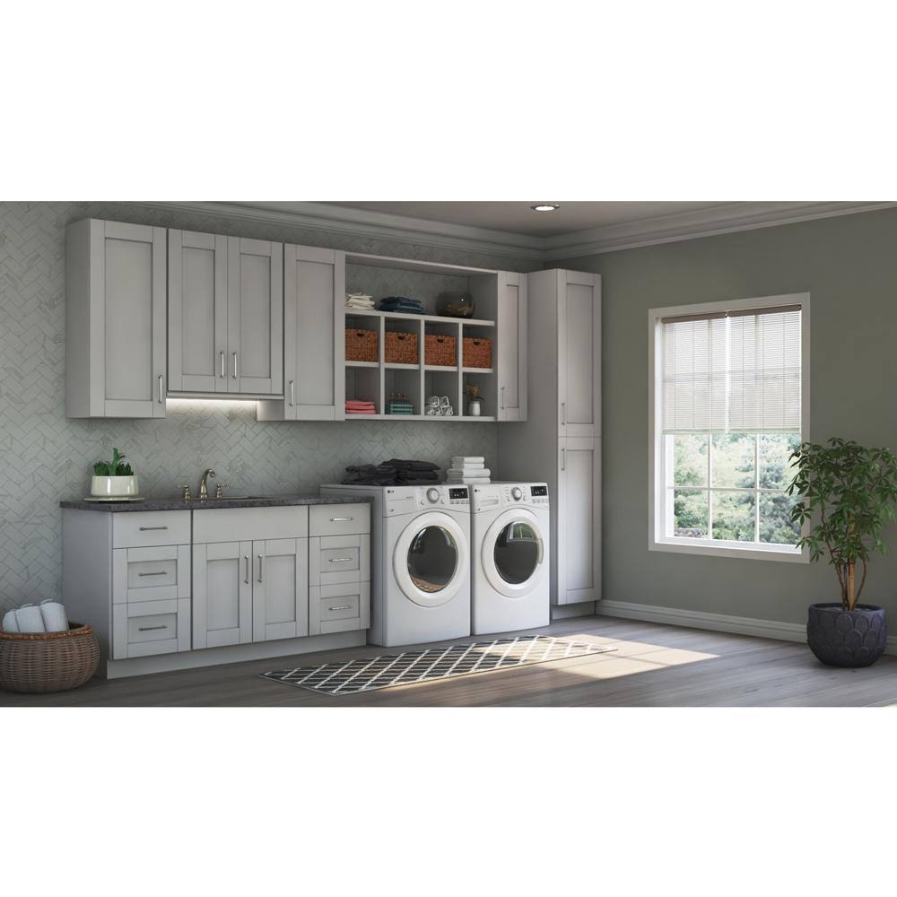 Shaker Assembled Pantry Kitchen Cabinet in Dove Gray N79487