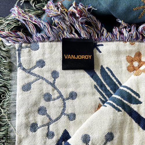 Beige 100% Organic Cotton Throw Blanket 80" x 90" D739