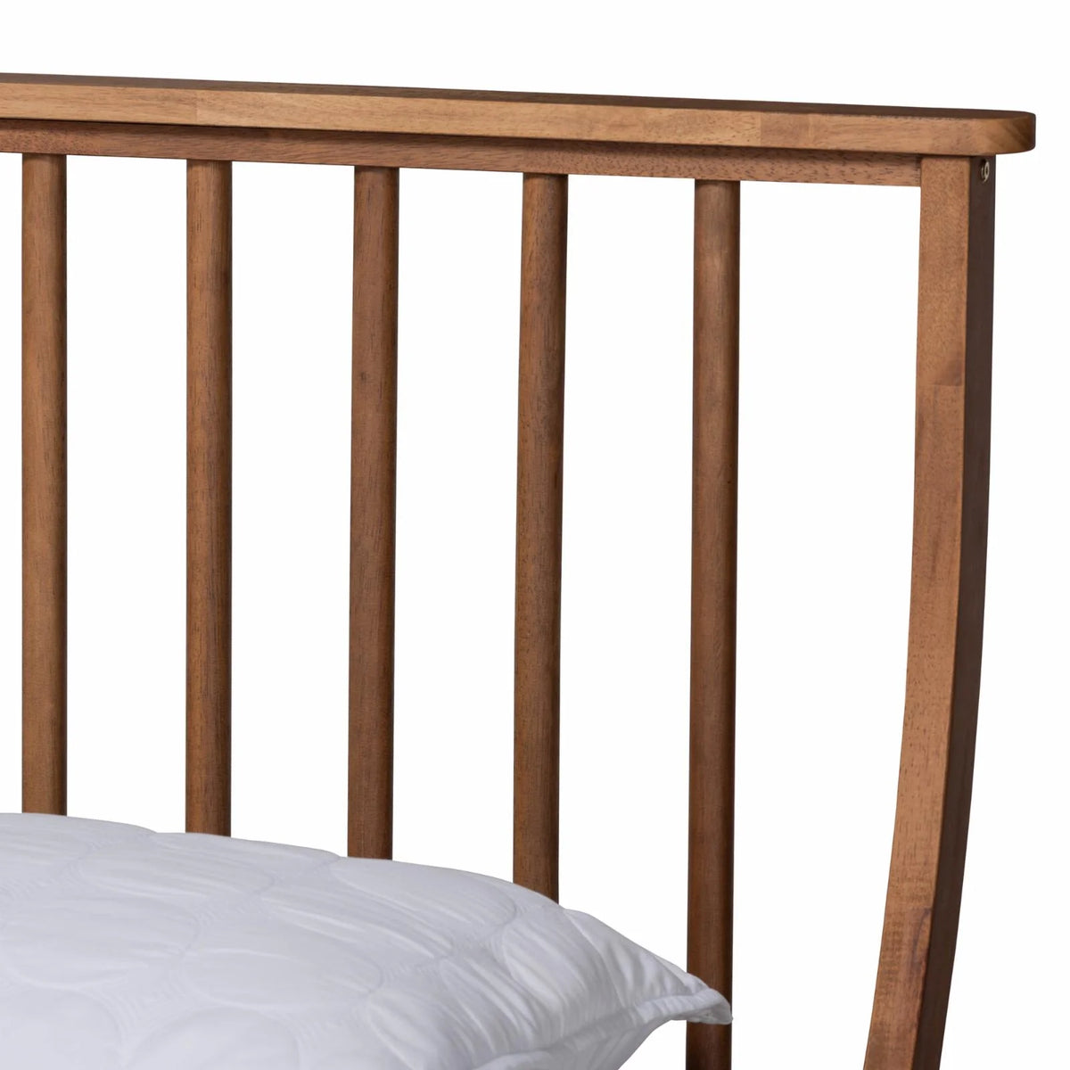 Walnut Brown Wood King Size Platform Bed Y89899