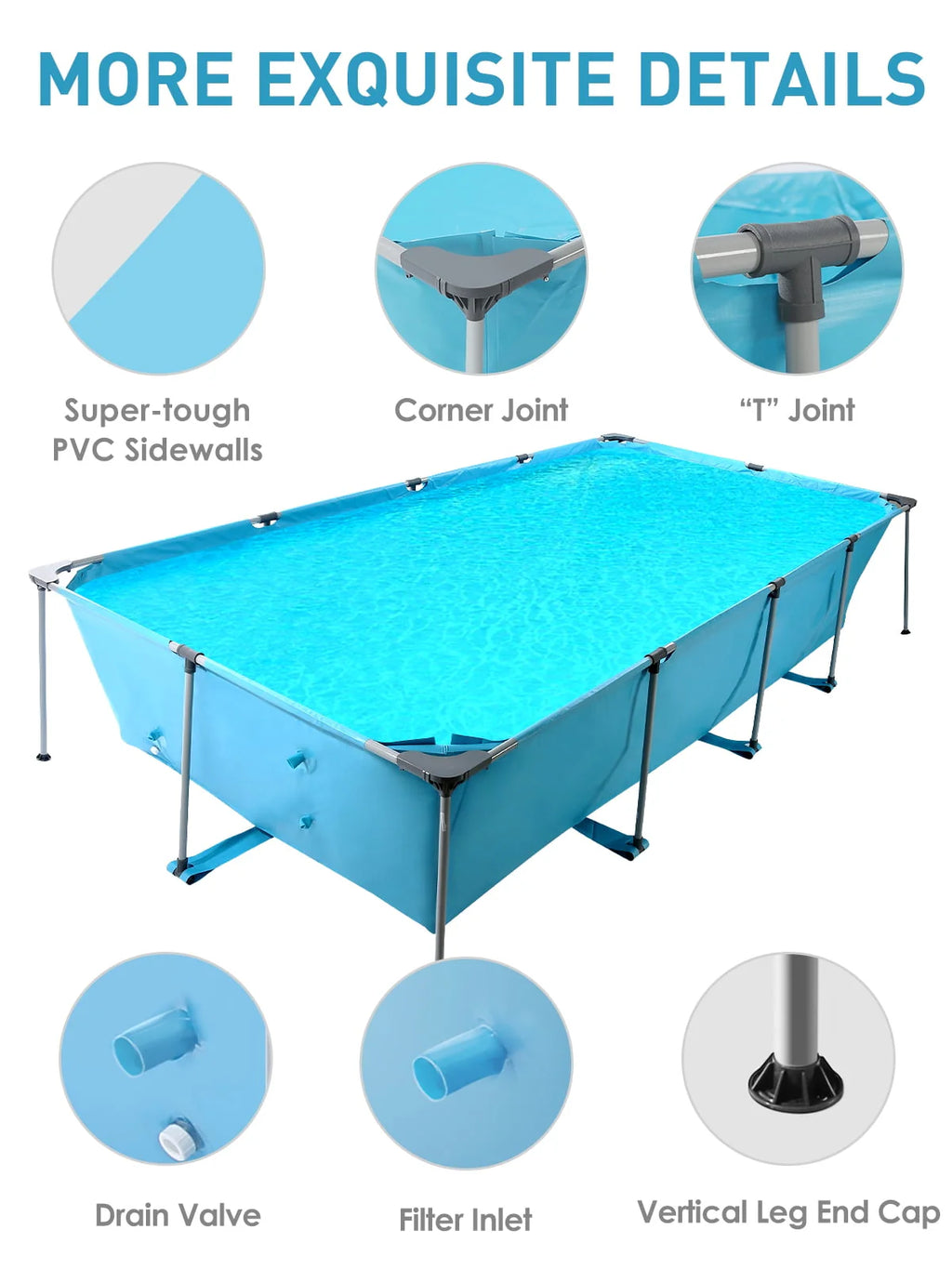 10 ft Above Ground Rectangular Frame Swimming Pool S368