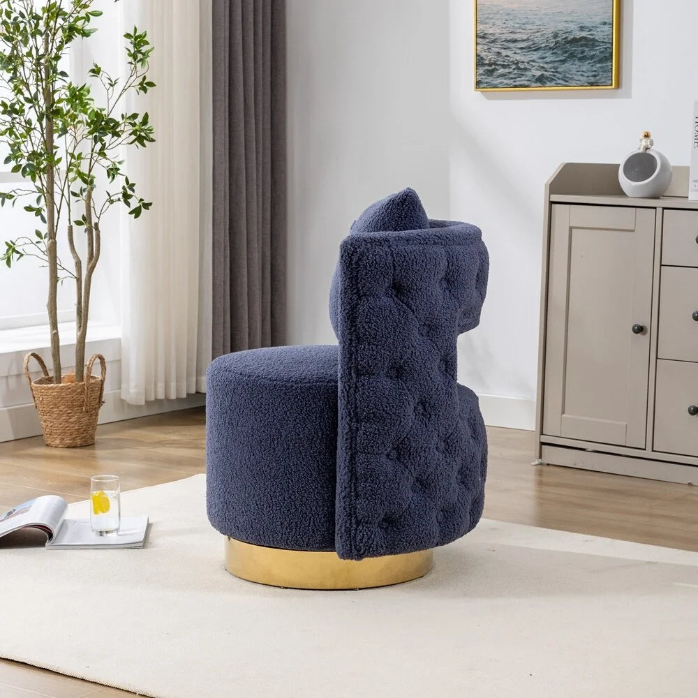 Swivel Accent Barrel Chair Navy K4967