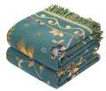 Beige 100% Organic Cotton Throw Blanket 80" x 90" D739