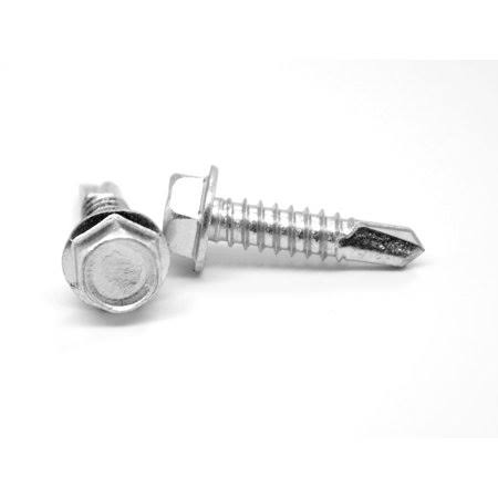 #12-24 x 1 1/4 Self Drilling Screw Hex Washer Head Zinc Plated U525535