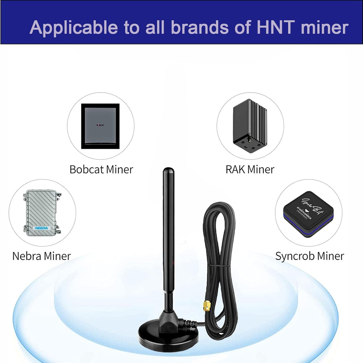 Waterproof 5.8dBi Magnet Base 915MHZ LoRa Gateway Antenna with 10FT Cable Pack of 2 D987972