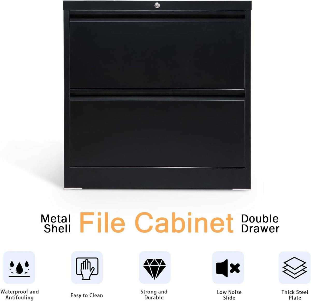 2 Drawer Metal File Cabinet with Lock Z897