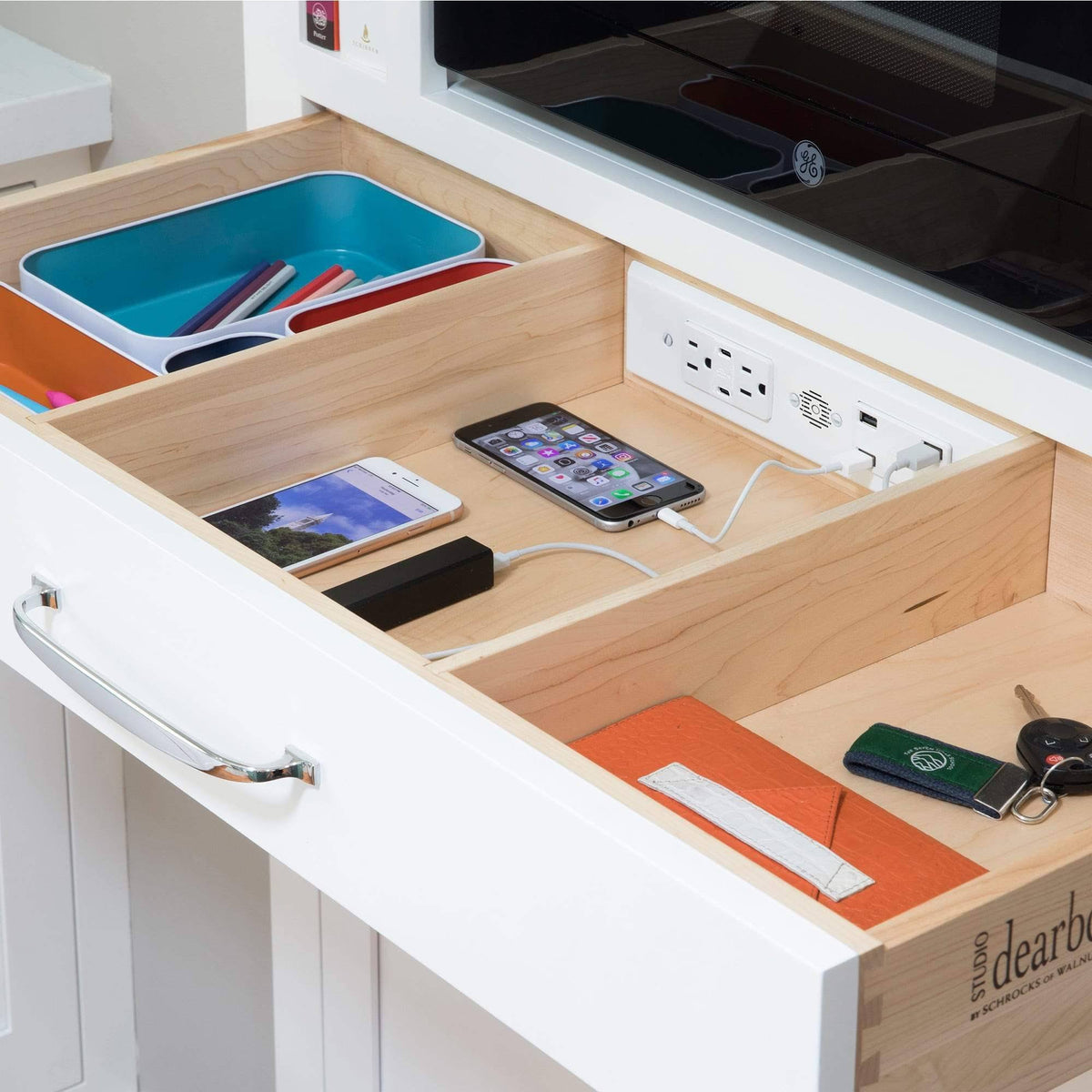 Black In-Drawer Outlet with 2 AC Outlets U947