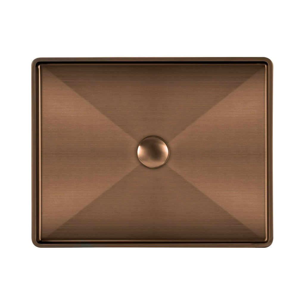 Rectangular Above Mount Basin Set with Center Drain E7019