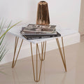 White Gold Gloss Wood Top Table O16012