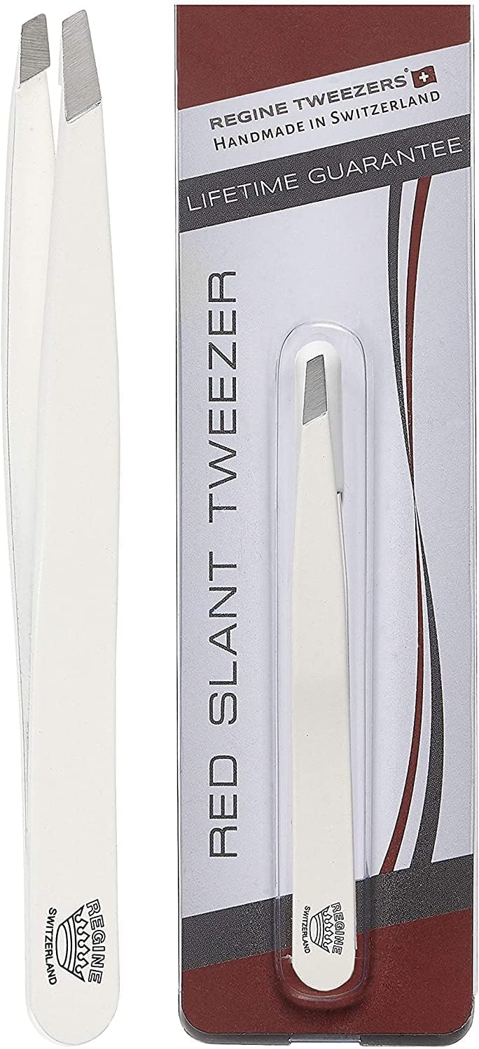 Stainless Steel Slant Tweezer, White Pack of 2 U9505