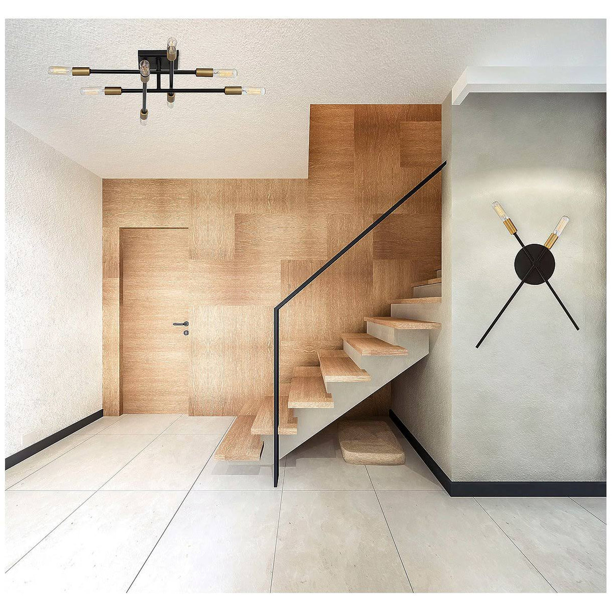 Bronze 8 Light Semi Flush D481
