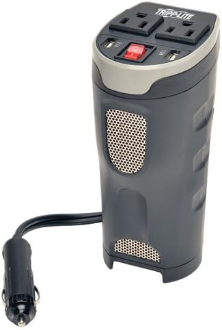 400W Car Power Inverter with 2 Outlets & 2 USB Charging Ports, Gray, Pack of 2 J608