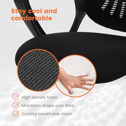 Black Ergonomic Mid-Back Mesh Swivel Office Chair Y6824