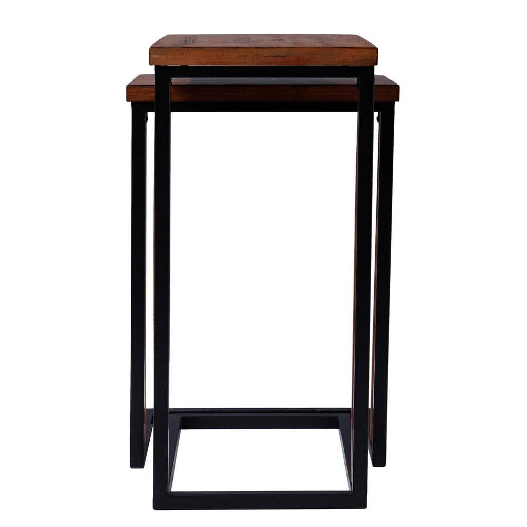 Brown Metal C-Table Set of 2 F6760