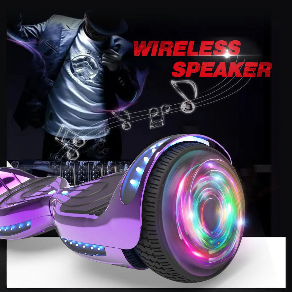 Chrome Purple Self Balancing Hoverboard with LED Light S930