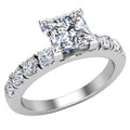 Princess Solitaire Diamond Ring 18K White Gold 1.20 Carat B866