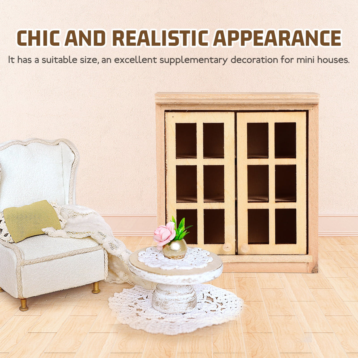Armless Love Chair Dollhouse Furniture Wood 2 Count W4820