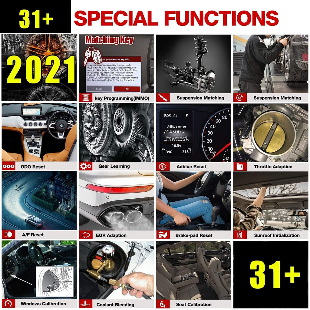 Bi-Directional Scanner Full Systems Diagnostic Scan Tool, 31+ Reset Functions, Key Matching, ECU Coding, ADAS Calibration, 2 Years Update I9420