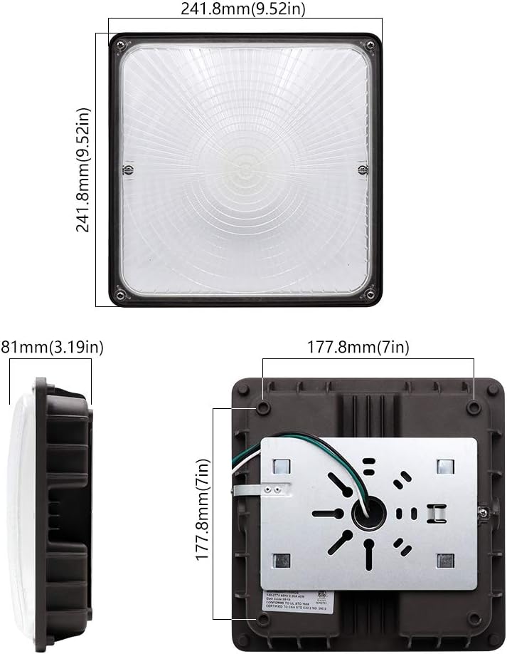 60W 5000K 8000 Lumens Waterproof LED Canopy Light Z67552