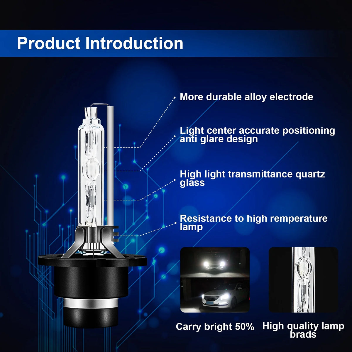 D4S Xenon HID Headlight Replacement Bulb Qty2 J1709