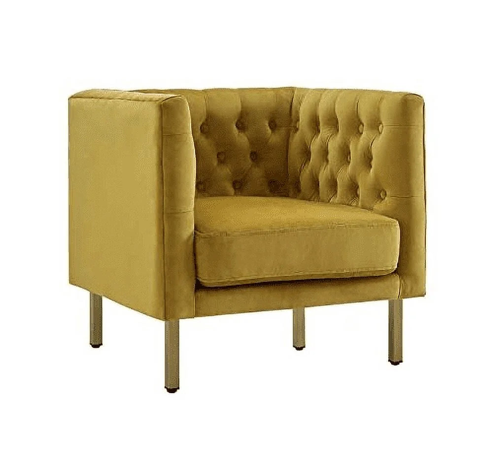 Tufted Club Chair with Metal Legs A84732