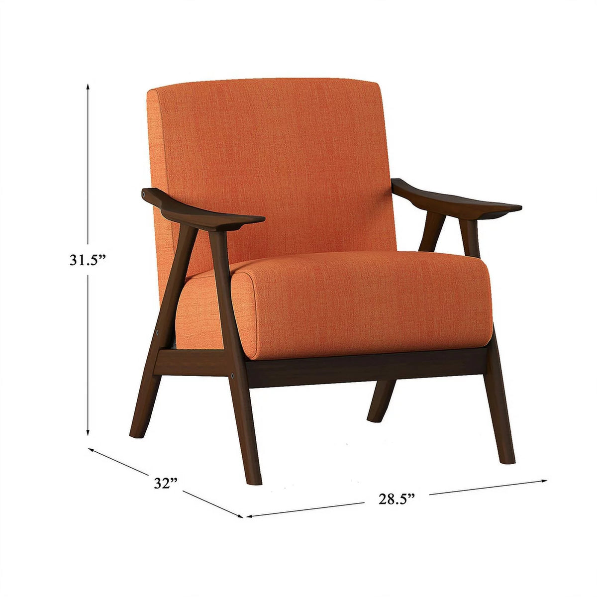 Orange Upholstered Fabric Accent Chair W691