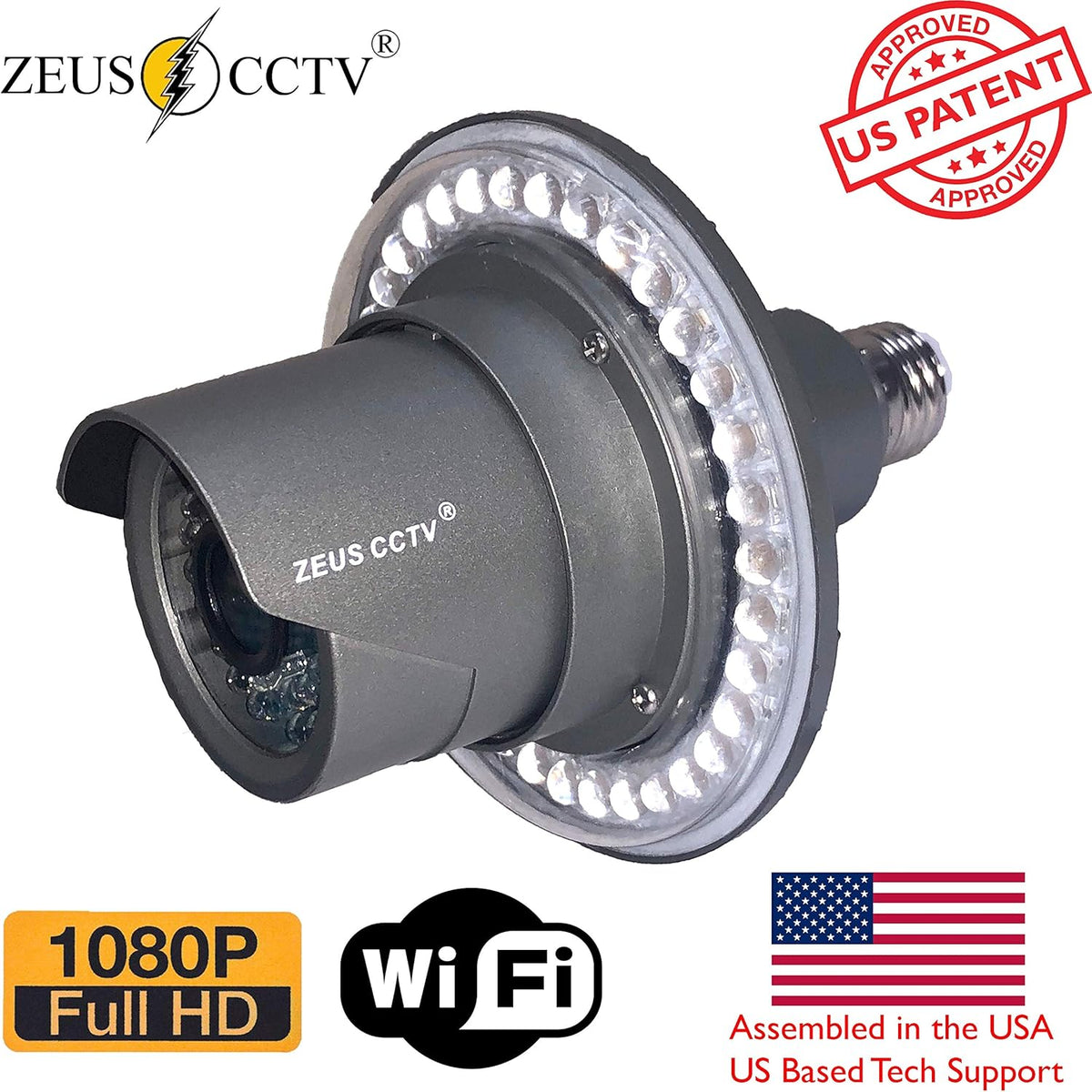 2 Pack 16GB 1080p E26 LED Floodlight Camera I810