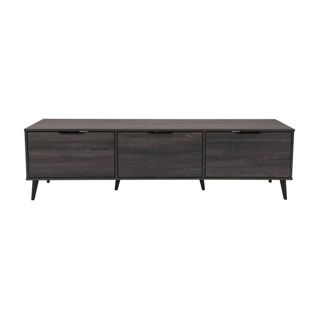 Dark Gray Engineered Wood TV Stand with Closed Storage N441653